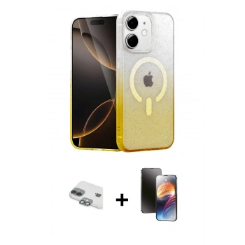 MARSİLYAN™- iPhone 11 Kılıf Eksen Minimal Özel Seri - Siyah 3D Antistatik Mat Seramik Nano Ekran Koruyucu + Pers Alüminyum Kamera Lens - YL