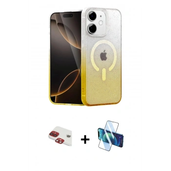 MARSİLYAN™- iPhone 11 Kılıf Eksen Minimal Özel Seri - Siyah 3D Antistatik Seramik Nano Ekran Koruyucu + Pers Alüminyum Kamera Lens - KI
