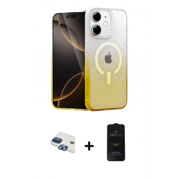 MARSİLYAN™- iPhone 11 Kılıf Eksen Minimal Özel Seri - Siyah 6D Antistatik Mat Seramik Hayalet Nano Ekran Koruyucu + Pers Alüminyum Kamera Lens - LT