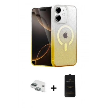 MARSİLYAN™- iPhone 11 Kılıf Eksen Minimal Özel Seri - Siyah 6D Antistatik Mat Seramik Hayalet Nano Ekran Koruyucu + Pers Alüminyum Kamera Lens - YL
