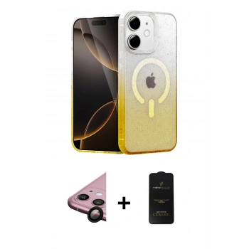 MARSİLYAN™- iPhone 11 Kılıf Eksen Minimal Özel Seri - Siyah 6D Antistatik Mat Seramik Hayalet Nano Ekran Koruyucu + Raze Metal Kamera Lens - SH