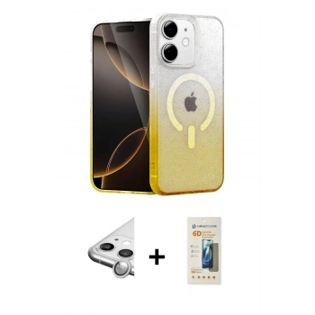 MARSİLYAN™- iPhone 11 Kılıf Eksen Minimal Özel Seri - Siyah 6D Mat Seramik Hayalet Nano Ekran Koruyucu + Raze Metal Kamera Lens - GS