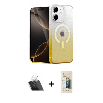 MARSİLYAN™- iPhone 11 Kılıf Eksen Minimal Özel Seri - Siyah 6D Mat Seramik Hayalet Nano Ekran Koruyucu + Kamera Lens Koruma Cam - SF