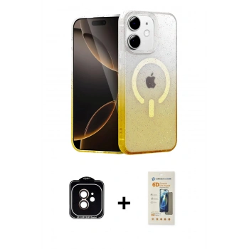 MARSİLYAN™- iPhone 11 Kılıf Eksen Minimal Özel Seri - Siyah 6D Mat Seramik Hayalet Nano Ekran Koruyucu + PVD Metal Kamera Lens - TU