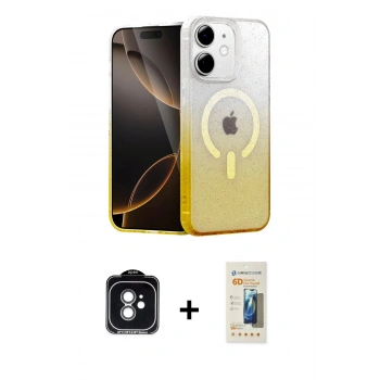MARSİLYAN™- iPhone 11 Kılıf Eksen Minimal Özel Seri - Siyah 6D Mat Seramik Hayalet Nano Ekran Koruyucu + PVD Metal Kamera Lens - YL