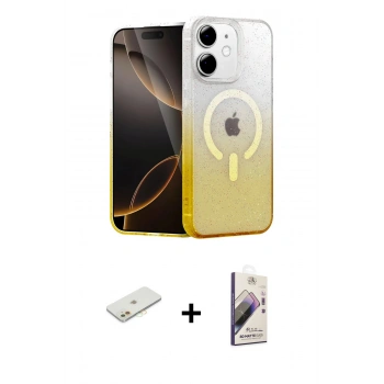 MARSİLYAN™- iPhone 11 Kılıf Eksen Minimal Özel Seri - Siyah Bilvis 3D Mat Cam Ekran Koruyucu + Renkli Kamera Lens Koruma Cam - TU