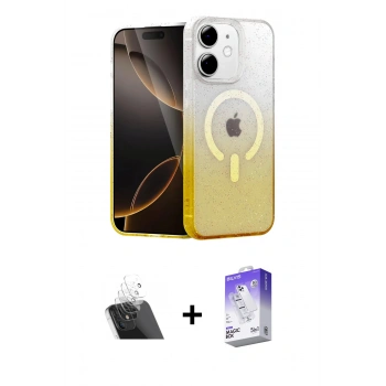 MARSİLYAN™- iPhone 11 Kılıf Eksen Minimal Özel Seri - Siyah Bilvis 5in1 3D Magic Cam Ekran Koruyucu + Kamera Lens Koruma Cam - SF