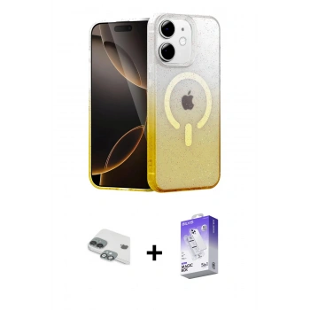 MARSİLYAN™- iPhone 11 Kılıf Eksen Minimal Özel Seri - Siyah Bilvis 5in1 3D Magic Cam Ekran Koruyucu + Pers Alüminyum Kamera Lens - YL
