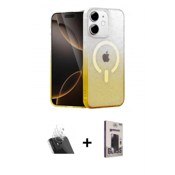 MARSİLYAN™- iPhone 11 Kılıf Eksen Minimal Özel Seri - Siyah Bilvis Hayalet Cam Ekran Koruyucu + Kamera Lens Koruma Cam - SF