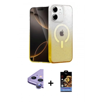 MARSİLYAN™- iPhone 11 Kılıf Eksen Minimal Özel Seri - Siyah Buffer Hayalet Cam Ekran Koruyucu + Raze Metal Kamera Lens - MR