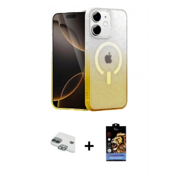 MARSİLYAN™- iPhone 11 Kılıf Eksen Minimal Özel Seri - Siyah Buffer Hayalet Cam Ekran Koruyucu + Pers Alüminyum Kamera Lens - YL