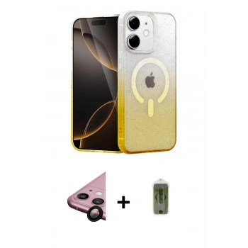 MARSİLYAN™- iPhone 11 Kılıf Eksen Minimal Özel Seri - Siyah Joko Magic 5D Hayalet Cam + Raze Metal Kamera Lens - SH