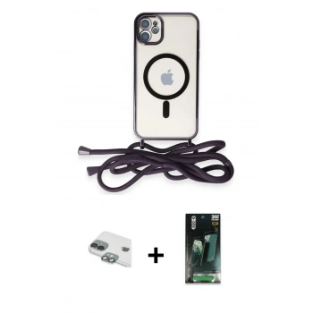MARSİLYAN™- iPhone 11 Kılıf Eksen Özel Seri - Şeffaf 360 Full Body Arka Koruyucu + Pers Alüminyum Kamera Lens - YL