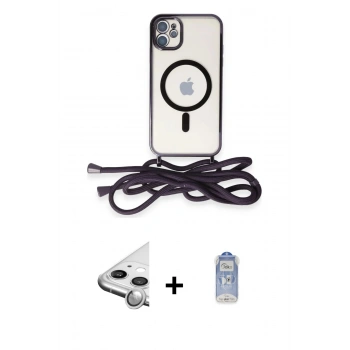 MARSİLYAN™- iPhone 11 Kılıf Eksen Özel Seri - Siyah Joko Magic 5D Cam + Raze Metal Kamera Lens - GS