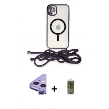 MARSİLYAN™- iPhone 11 Kılıf Eksen Özel Seri - Siyah Joko Magic 5D Hayalet Cam + Raze Metal Kamera Lens - MR