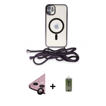 MARSİLYAN™- iPhone 11 Kılıf Eksen Özel Seri - Siyah Joko Magic 5D Hayalet Cam + Raze Metal Kamera Lens - SH