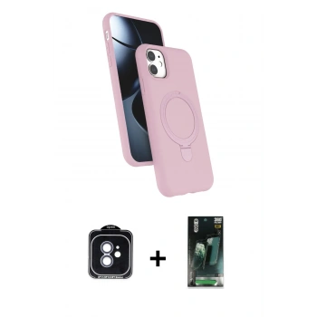 MARSİLYAN™- iPhone 11 Kılıf İz Işık Koleksiyonu - Şeffaf 360 Full Body Arka Koruyucu + PVD Metal Kamera Lens - MI