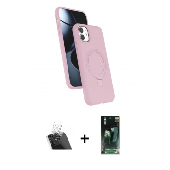 MARSİLYAN™- iPhone 11 Kılıf İz Işık Koleksiyonu - Şeffaf 360 Full Body Arka Koruyucu + Kamera Lens Koruma Cam - SF