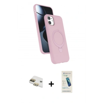 MARSİLYAN™- iPhone 11 Kılıf İz Işık Koleksiyonu - Şeffaf Pasifik Cam Ekran Koruyucu + Pers Alüminyum Kamera Lens - GD