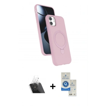 MARSİLYAN™- iPhone 11 Kılıf İz Işık Koleksiyonu - Şeffaf Royal Nano Ekran Koruyucu + Kamera Lens Koruma Cam - SF