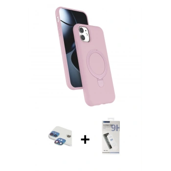 MARSİLYAN™- iPhone 11 Kılıf İz Işık Koleksiyonu - Şeffaf Uv Polymer Nano Ekran Koruyucu + Pers Alüminyum Kamera Lens - GI