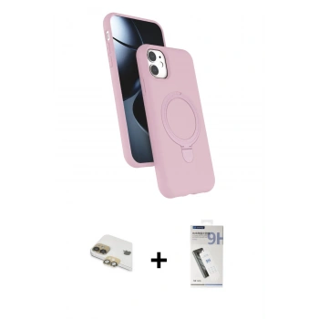 MARSİLYAN™- iPhone 11 Kılıf İz Işık Koleksiyonu - Şeffaf Uv Polymer Nano Ekran Koruyucu + Pers Alüminyum Kamera Lens - GD