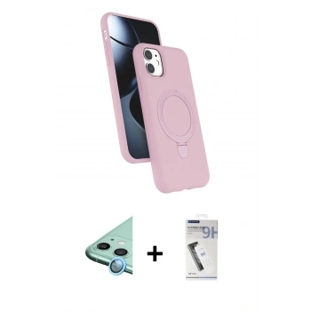 MARSİLYAN™- iPhone 11 Kılıf İz Işık Koleksiyonu - Şeffaf Uv Polymer Nano Ekran Koruyucu + Raze Metal Kamera Lens - MI