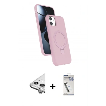 MARSİLYAN™- iPhone 11 Kılıf İz Işık Koleksiyonu - Şeffaf Uv Polymer Nano Ekran Koruyucu + Raze Metal Kamera Lens - GS