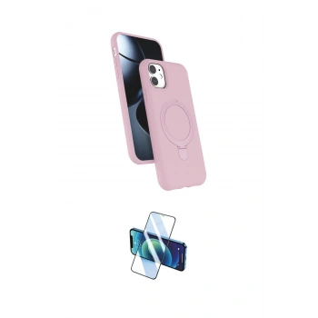 MARSİLYAN™- iPhone 11 Kılıf İz Işık Koleksiyonu - Siyah 3D Antistatik Cam Ekran Koruyucu
