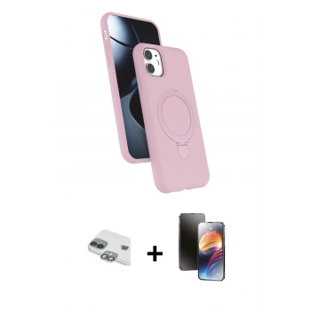 MARSİLYAN™- iPhone 11 Kılıf İz Işık Koleksiyonu - Siyah 3D Antistatik Mat Seramik Nano Ekran Koruyucu + Pers Alüminyum Kamera Lens - YL