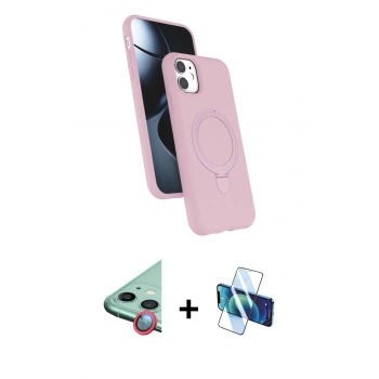 MARSİLYAN™- iPhone 11 Kılıf İz Işık Koleksiyonu - Siyah 3D Antistatik Seramik Nano Ekran Koruyucu + Raze Metal Kamera Lens - KI