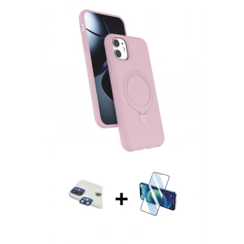 MARSİLYAN™- iPhone 11 Kılıf İz Işık Koleksiyonu - Siyah 3D Antistatik Seramik Nano Ekran Koruyucu + Pers Alüminyum Kamera Lens - LT