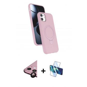 MARSİLYAN™- iPhone 11 Kılıf İz Işık Koleksiyonu - Siyah 3D Antistatik Seramik Nano Ekran Koruyucu + Raze Metal Kamera Lens - SH