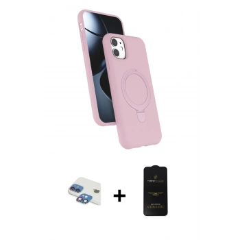 MARSİLYAN™- iPhone 11 Kılıf İz Işık Koleksiyonu - Siyah 6D Antistatik Mat Seramik Hayalet Nano Ekran Koruyucu + Pers Alüminyum Kamera Lens - GI