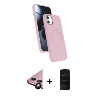 MARSİLYAN™- iPhone 11 Kılıf İz Işık Koleksiyonu - Siyah 6D Antistatik Mat Seramik Hayalet Nano Ekran Koruyucu + Raze Metal Kamera Lens - SH