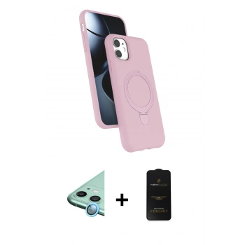 MARSİLYAN™- iPhone 11 Kılıf İz Işık Koleksiyonu - Siyah 6D Antistatik Mat Seramik Hayalet Nano Ekran Koruyucu + Raze Metal Kamera Lens - MI