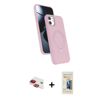 MARSİLYAN™- iPhone 11 Kılıf İz Işık Koleksiyonu - Siyah 6D Mat Seramik Hayalet Nano Ekran Koruyucu + Pers Alüminyum Kamera Lens - KI