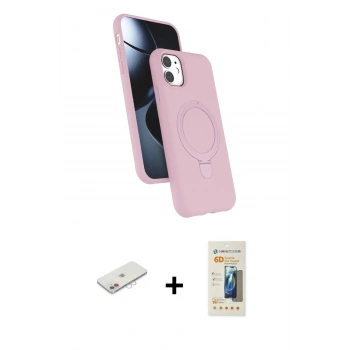 MARSİLYAN™- iPhone 11 Kılıf İz Işık Koleksiyonu - Siyah 6D Mat Seramik Hayalet Nano Ekran Koruyucu + Renkli Kamera Lens Koruma Cam - PE