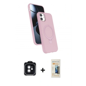 MARSİLYAN™- iPhone 11 Kılıf İz Işık Koleksiyonu - Siyah 6D Mat Seramik Hayalet Nano Ekran Koruyucu + PVD Metal Kamera Lens - SH