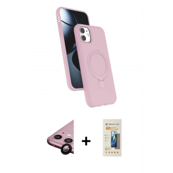 MARSİLYAN™- iPhone 11 Kılıf İz Işık Koleksiyonu - Siyah 6D Mat Seramik Hayalet Nano Ekran Koruyucu + Raze Metal Kamera Lens - SH