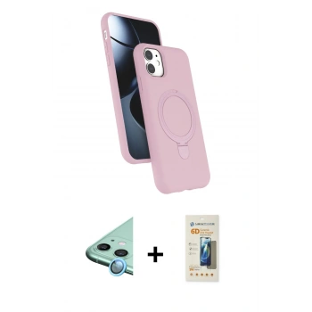 MARSİLYAN™- iPhone 11 Kılıf İz Işık Koleksiyonu - Siyah 6D Mat Seramik Hayalet Nano Ekran Koruyucu + Raze Metal Kamera Lens - MI