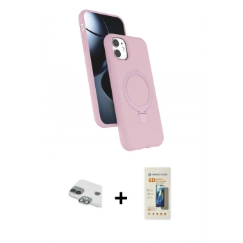 MARSİLYAN™- iPhone 11 Kılıf İz Işık Koleksiyonu - Siyah 6D Mat Seramik Hayalet Nano Ekran Koruyucu + Pers Alüminyum Kamera Lens - YL