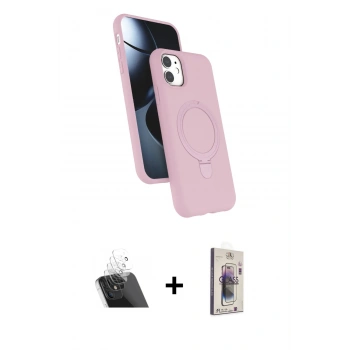 MARSİLYAN™- iPhone 11 Kılıf İz Işık Koleksiyonu - Siyah Bilvis 3D Cam Ekran Koruyucu + Kamera Lens Koruma Cam - SF