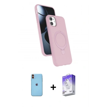 MARSİLYAN™- iPhone 11 Kılıf İz Işık Koleksiyonu - Siyah Bilvis 5in1 3D Magic Cam Ekran Koruyucu + Neon Fosforlu Kamera Lens - TU