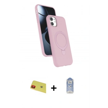 MARSİLYAN™- iPhone 11 Kılıf İz Işık Koleksiyonu - Siyah Joko Magic 5D Cam + Rainbow Kamera Lens Koruma Cam - KI