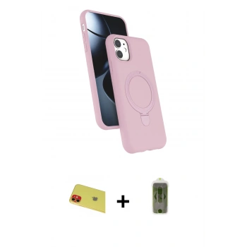 MARSİLYAN™- iPhone 11 Kılıf İz Işık Koleksiyonu - Siyah Joko Magic 5D Hayalet Cam + Rainbow Kamera Lens Koruma Cam - KI