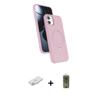 MARSİLYAN™- iPhone 11 Kılıf İz Işık Koleksiyonu - Siyah Joko Magic 5D Hayalet Cam + Renkli Kamera Lens Koruma Cam - SI