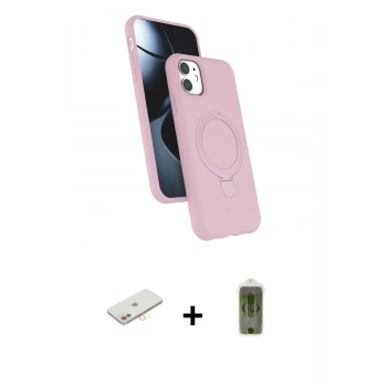 MARSİLYAN™- iPhone 11 Kılıf İz Işık Koleksiyonu - Siyah Joko Magic 5D Hayalet Cam + Renkli Kamera Lens Koruma Cam - YL