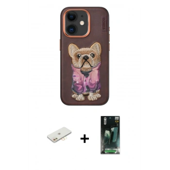 MARSİLYAN™- iPhone 11 Kılıf İz Minimal Koleksiyonu - Şeffaf 360 Full Body Arka Koruyucu + Renkli Kamera Lens Koruma Cam - SI