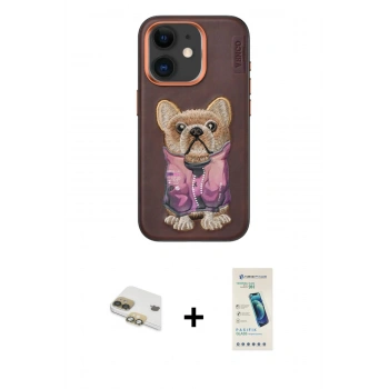 MARSİLYAN™- iPhone 11 Kılıf İz Minimal Koleksiyonu - Şeffaf Pasifik Cam Ekran Koruyucu + Pers Alüminyum Kamera Lens - GD